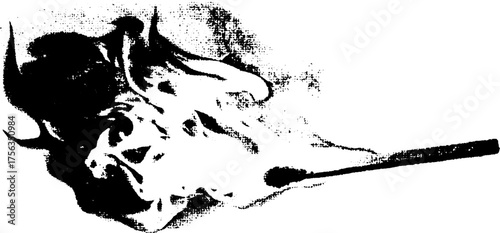 Black and white high contrast burning matchstick illustration for creative design projects