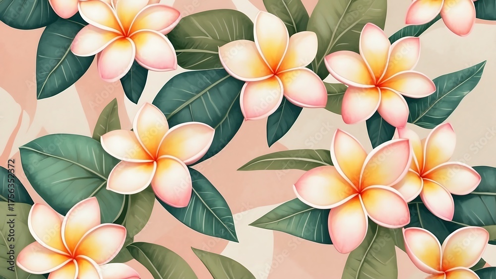 Fototapeta premium ✨ Fondo floral premium con gradiente cálido. Diseño minimalista y elegante para pantallas de laptop o PC. Transmite calidez y relajación. Wallpaper HD de alta calidad.