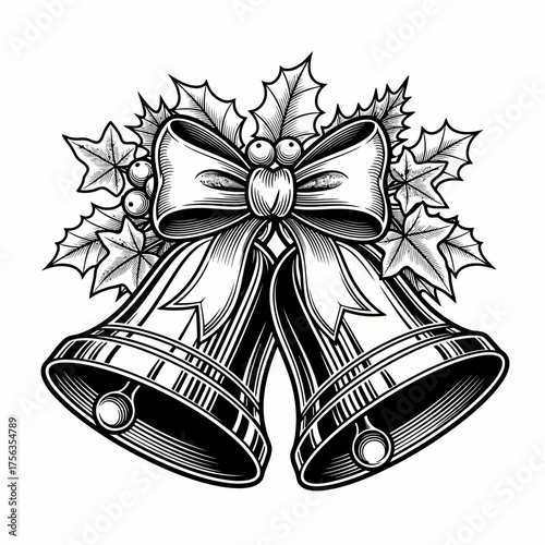 hand drawn christmas bells
