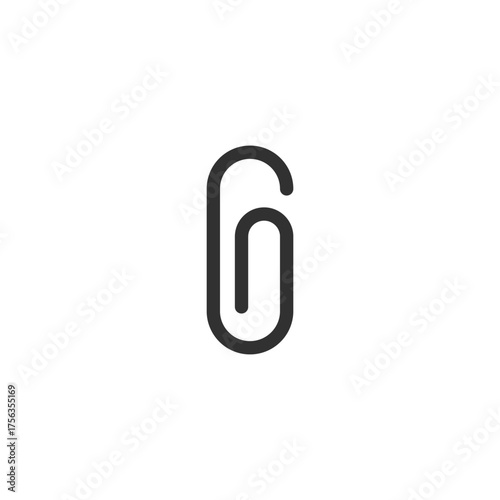 Paperclip, linear icon. Attachment and office supply. Line with editable stroke.