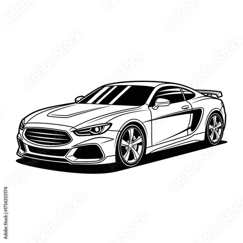 black car isolated on white