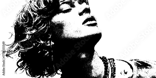 Black and white high contrast portrait with minimal noise effect