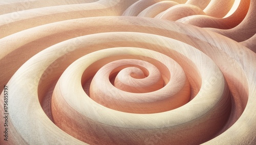 Formas onduladas en un paisaje abstracto de madera que evoca calma y armonía en un entorno sereno y minimalista