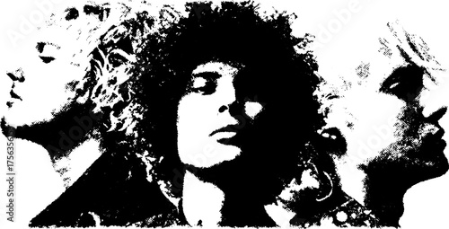 Punk badge design with high contrast texture and gritty aesthetic