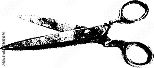 High contrast black and white scissors silhouette for design and craft projects