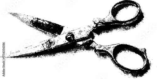 High contrast black and white scissors silhouette for artistic design