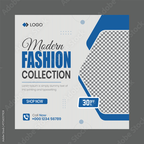 Trendy fashion sale social media post banner design. Modern apparel promotion social media ad. New arrival fashion collection discount sale promo post design