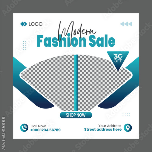 Trendy fashion sale social media post banner design. Modern apparel promotion social media ad. New arrival fashion collection discount sale promo post design