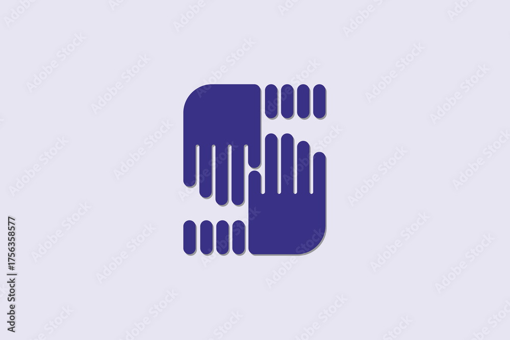 Fototapeta premium vector hand icon on blue background