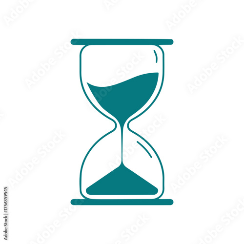 Minimalist Hourglass Icon Representing Time and Countdown Concept, Simple Sand Timer Illustration for Deadline, Patience, Waiting, and Time Management Themes on White Background