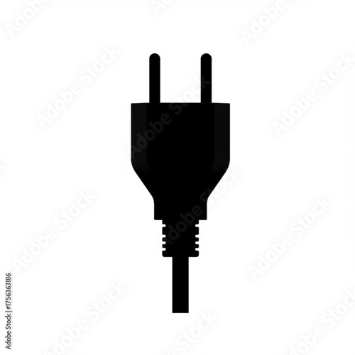 Detailed vector illustration of a standard three prong electric power plug