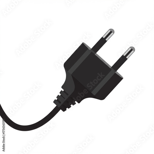 Simple illustration of a standard three prong electrical plug against white