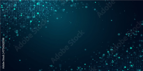 Abstract fiber optics blue light pattern with winter snowflake illustration for Christmas design