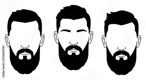 Minimalist Beard Styles Vector Guide | Clean Facial Hair Grooming Art