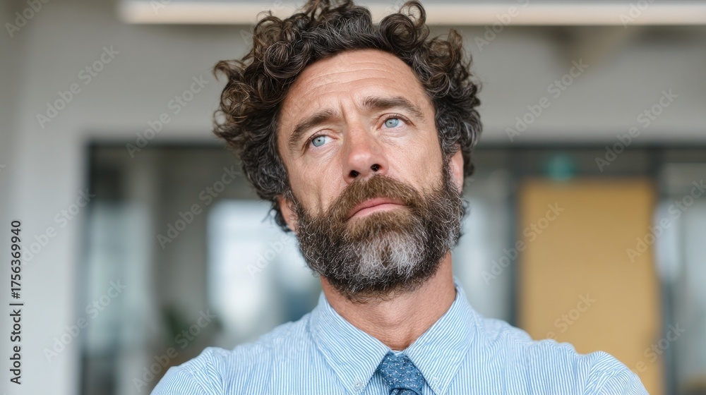 Obraz premium Man with beard and glasses.