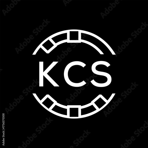 Clean Line Art Monogram Emblem for Brands, KCS Later Logo, Unique Letter  Logo with Circular Motif, 
