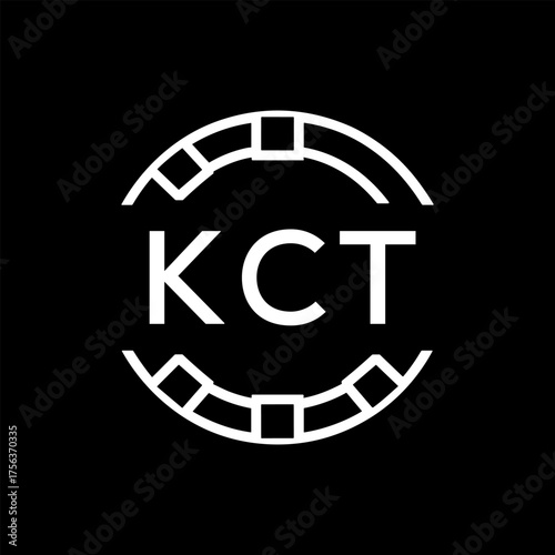 Clean Line Art Monogram Emblem for Brands, KCT Later Logo, Unique Letter  Logo with Circular Motif, 
