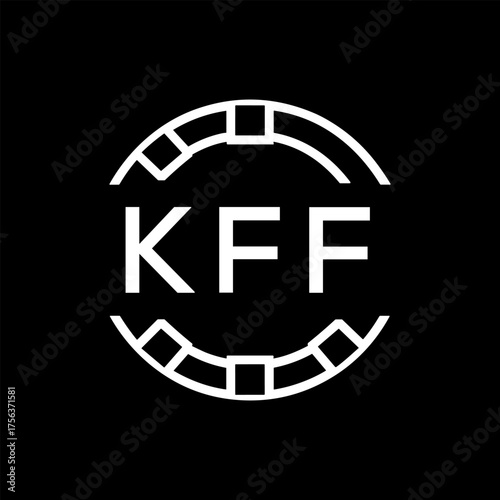 Clean Line Art Monogram Emblem for Brands, KFF Later Logo, Unique Letter  Logo with Circular Motif, 
