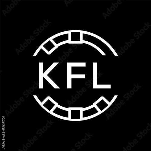 Clean Line Art Monogram Emblem for Brands, KFL Later Logo, Unique Letter  Logo with Circular Motif, 
