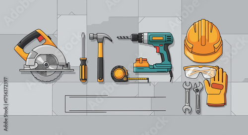 Hand Tools And Safety Equipment For Construction Works