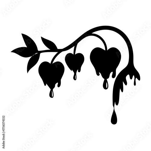 Vector art of bleeding heart flower silhouette