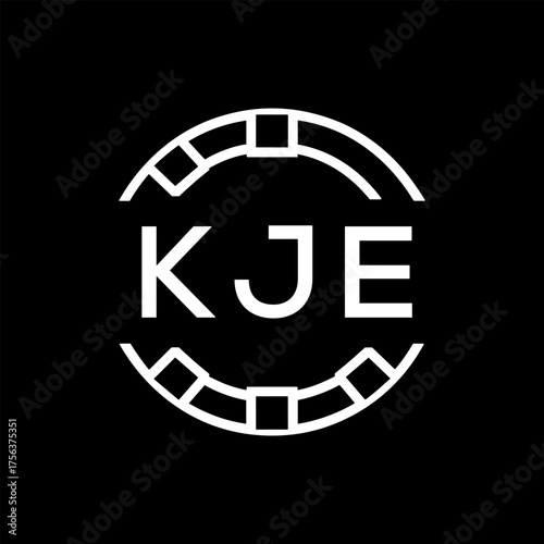 Clean Line Art Monogram Emblem for Brands, KJE Later Logo, Unique Letter  Logo with Circular Motif, 
