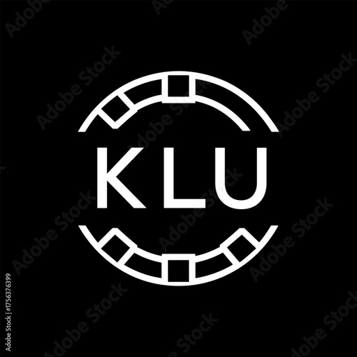 Clean Line Art Monogram Emblem for Brands, KLU Later Logo, Unique Letter  Logo with Circular Motif, 
