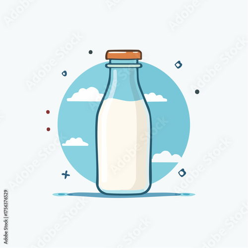 Milch in einer Glasflasche