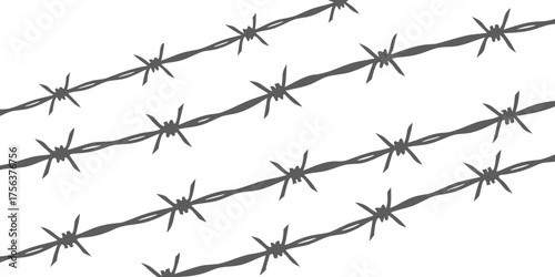 Barbed wire fence pattern