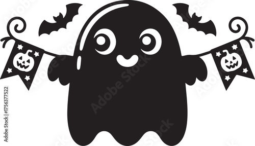 Grim Reaper with Scythe – Dark Death Skeleton in Hooded Robe Illustration