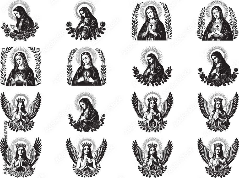 Obraz premium Virgin Mary Svg Bundle