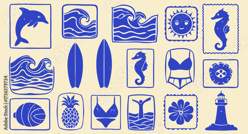 Explore the enchanting world of summer vibes with ocean symbols and beach treasures