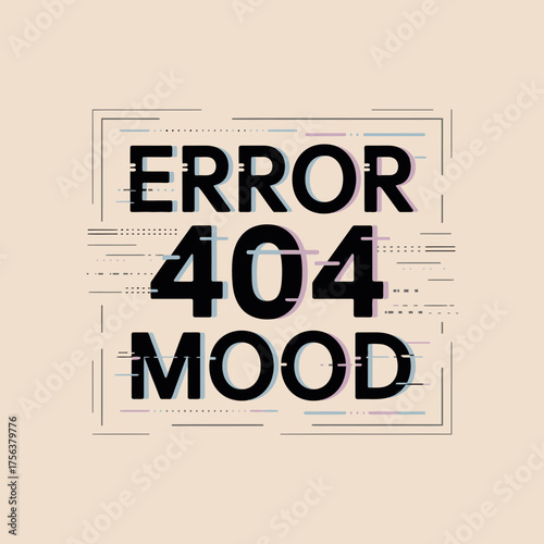 Glitchy digital error 404 mood graphic text design with distorted elements capturing system malfunction and unavailability concepts for web and ui elements vector
