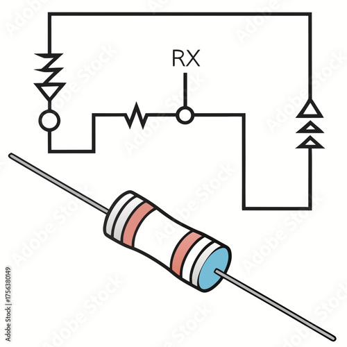 Vector art of resistor circuit