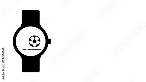 A smartwatch displaying a soccer ball symbolizes sports monitoring, teamwork, and passion through digital performance and athletic analysis tools