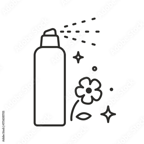 deodorant icon, air freshener, fragrance spray, thin line vector illustration