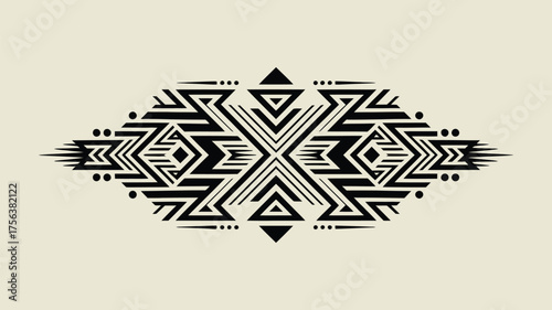 Bold geometric pattern with tribal aesthetic, perfect for modern designs or striking backgrounds, adding unique flair to your creative projects now