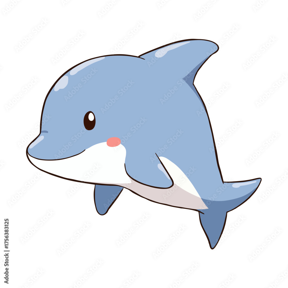 Naklejka premium Cute Baby Dolphin Clipart 02