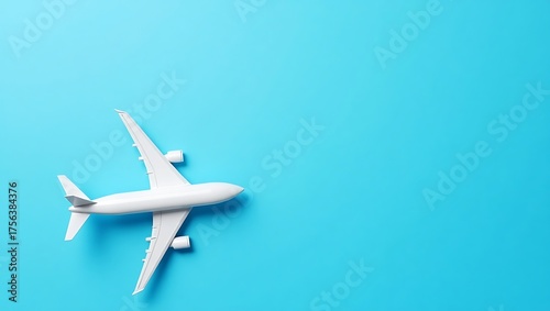 Wallpaper Mural Modern White Airplane Model on a Bright Blue Background Torontodigital.ca