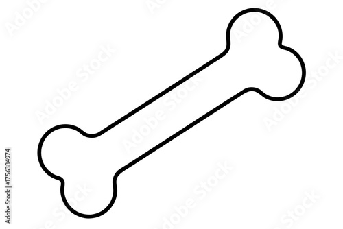 Dog Bone  outline, Dog bone icon set, black line art symbol 
