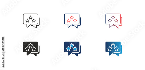 Feedback multistyle icon set. Vector ilustration icon set. Multistyle icon.