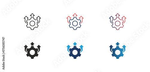 Improvement multistyle icon set. Vector ilustration icon set. Multistyle icon.