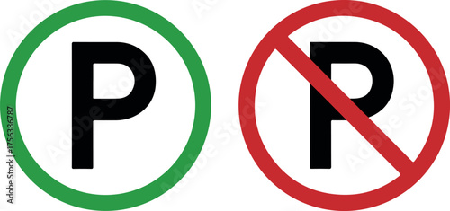 Parking and No Parking Sign