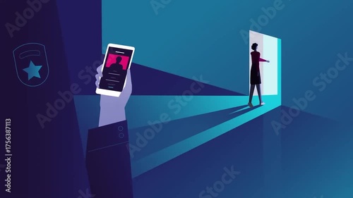 Mobile Facial Recognition Alert – Real-Time Identity Detection Animation