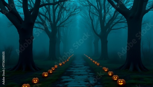 foggy morning in the park