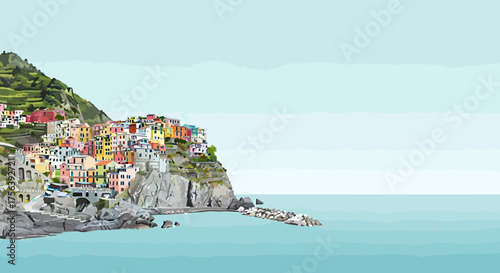 Picturesque Italian Village Manarola On Cliffside Cinque Terre