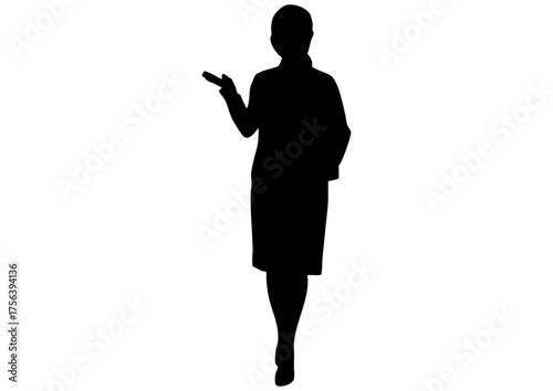 案内する女性のシルエット16