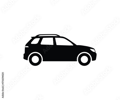 Modern SUV car silhouette vector icon, Crossover, Travel, and transportation vehicle design