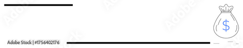 Money bag with a dollar sign symbolizes wealth, earnings, or savings. Ideal for finance, budgeting, transactions, income, profit economy investment. Simple flat metaphor