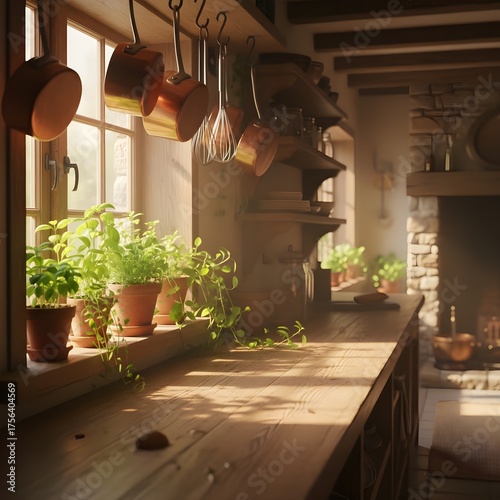 Natural Light Streaming into Cozy Country Kitchen